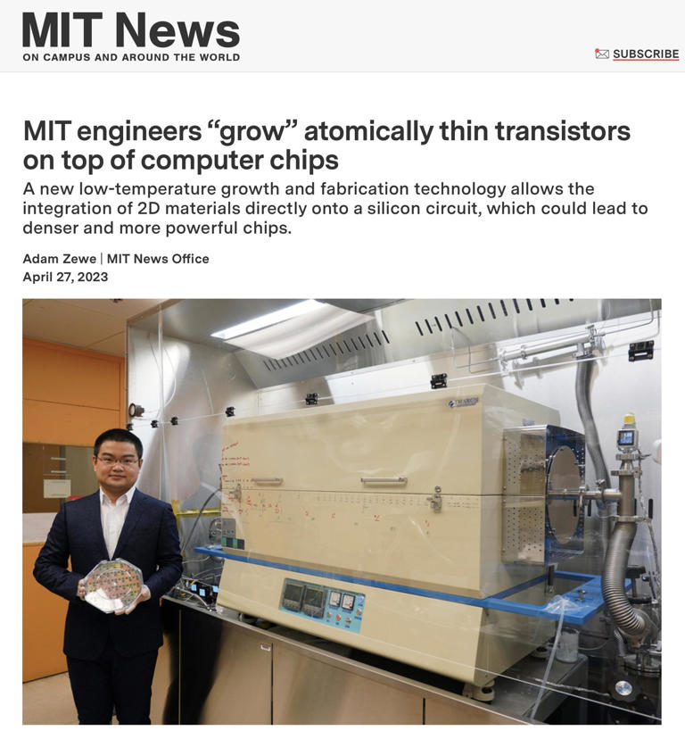 不用光刻机也能生产高端芯片，华裔科学家晶体管研究实现新突破